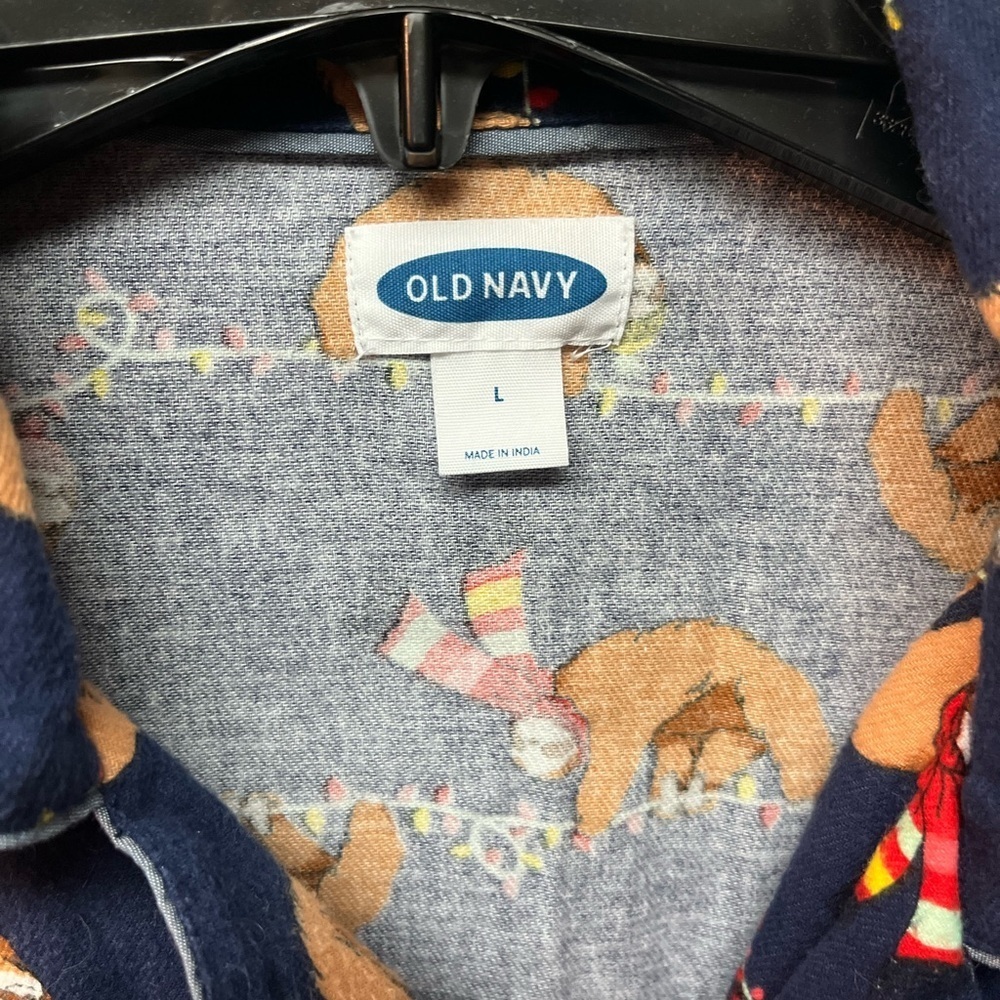 Old Navy Navy Blue Sloth Print Casual Shirt - Picture 3 of 5